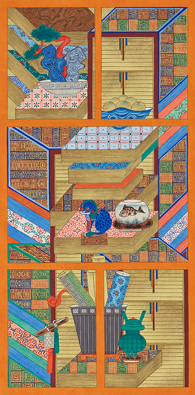 남윤희 - 도안문 책거리 8폭 6