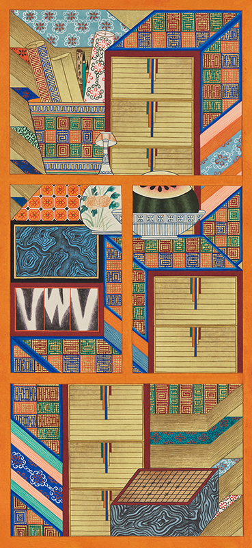 남윤희 - 도안문 책거리 8폭 2