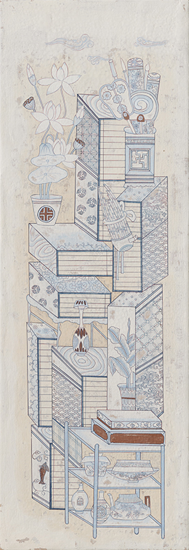 이경주 - 블루 책거리 (벽화) VI