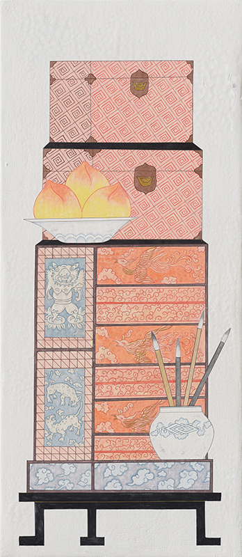 이경주 - 붉은 책거리 (벽화) II