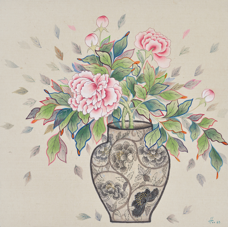 김경희 - 달항아리_봄의 정원 I