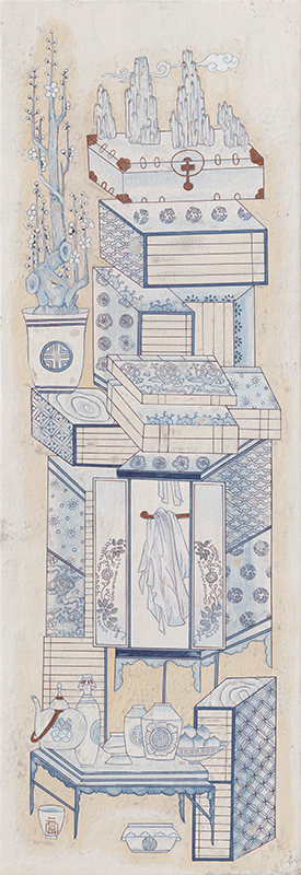 이경주 - 블루 책거리 (벽화) IV