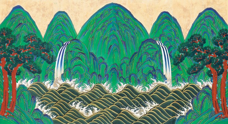 민화가인 - 오봉도 4폭 1