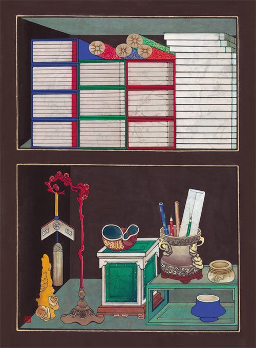 민화가인 - 책가도 1폭 2