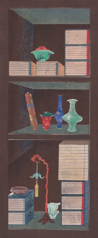 민화가인 - 책가도 8폭 (좌) 2