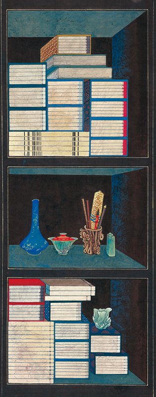 민화가인 - 책가도 (붓)