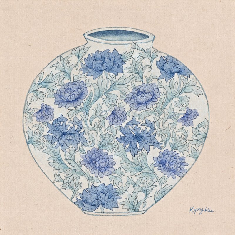 김경희 - 달항아리_Chrysanthemum Blue