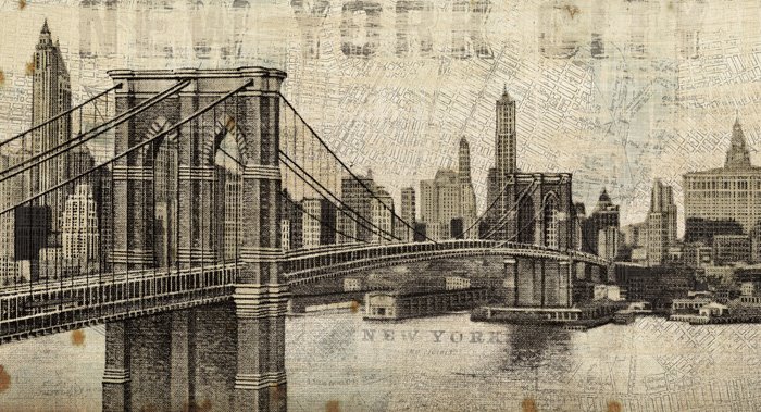 모 뮬란 - Vintage NY Brooklyn Bridge Skyline