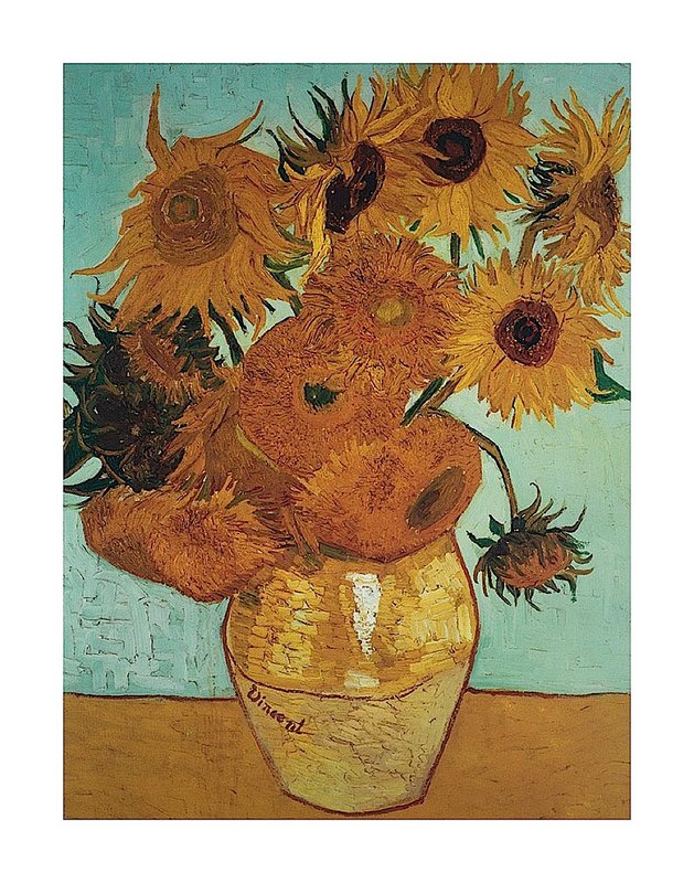 빈센트 반 고흐 - Sunflowers on Blue, 1888