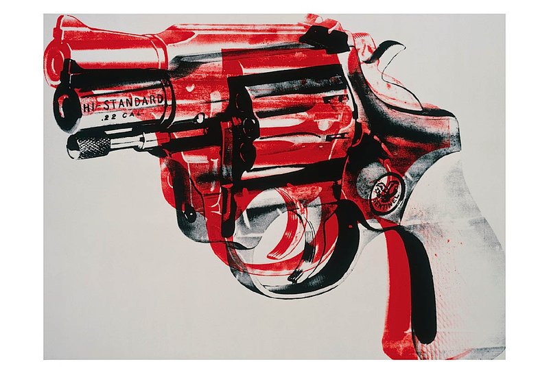 앤디 워홀 - Gun, C. 1981-82 (Black And Red On White)