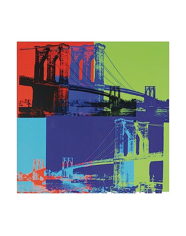 앤디 워홀 - Brooklyn Bridge, 1983 (Orange, Blue, Lime)