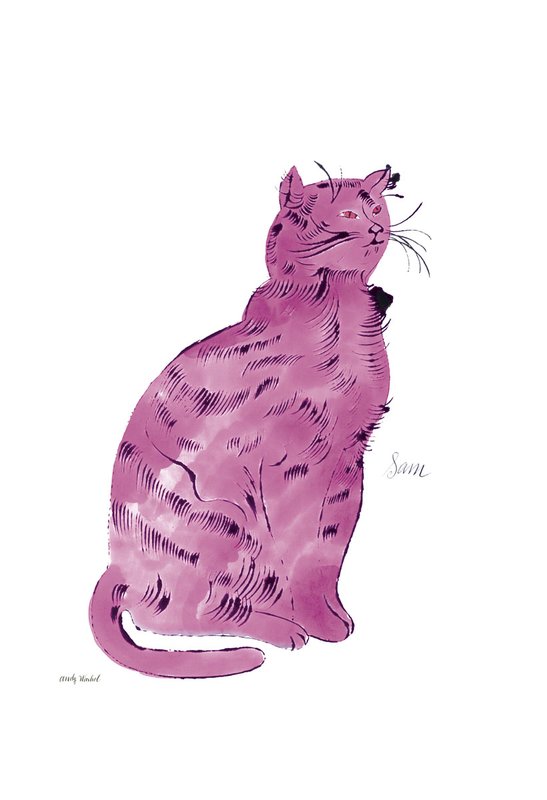 앤디 워홀 - Cat From 25 Cats Named Sam and One Blue Pussy, C.1954 (Pink Sam)