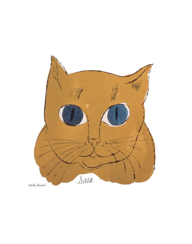 앤디 워홀 - Cat From 25 Cats Named Sam and One Blue Pussy, C. 1954 (Gold Sam)