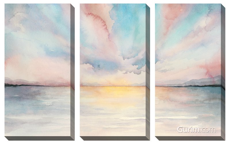 그레이스 포프 - Sea Sunset Triptych 풍경화 세트