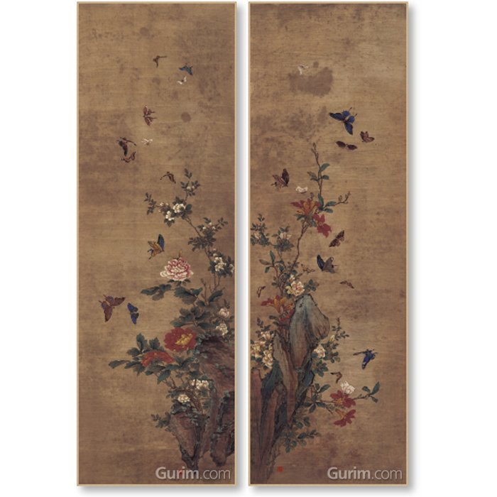 민화가인 - 화접도 2폭 세트