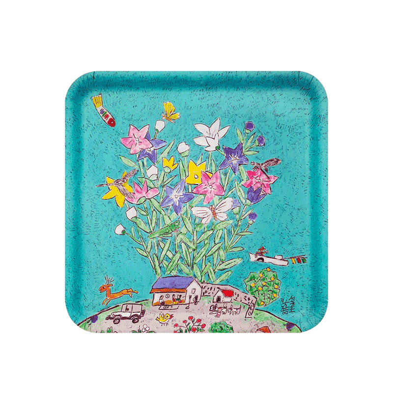 이왈종 - 트레이 (파란도라지꽃)