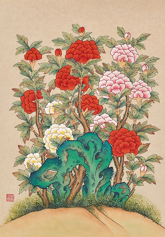 박정은 - 모란도 Ⅰ (초록바위)