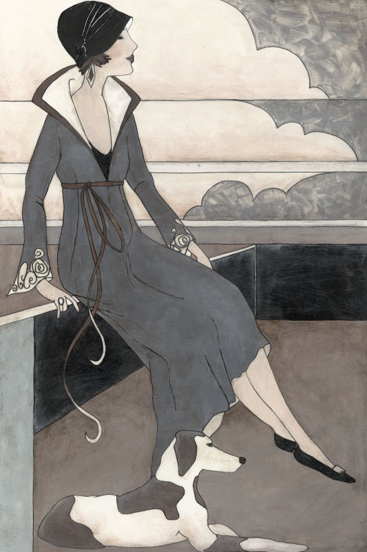 메건 미거 - Art Deco Lady With Dog