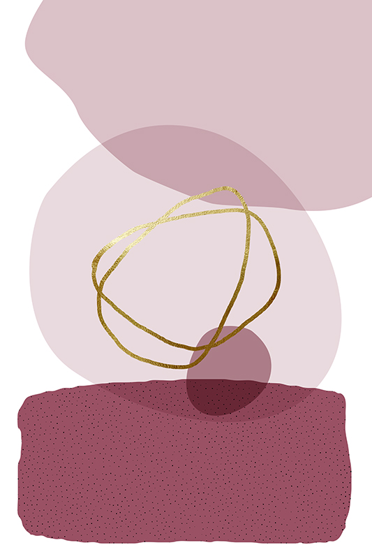 어반 에피파니 - Abstract Minimalist Burgundy Gold Ⅲ