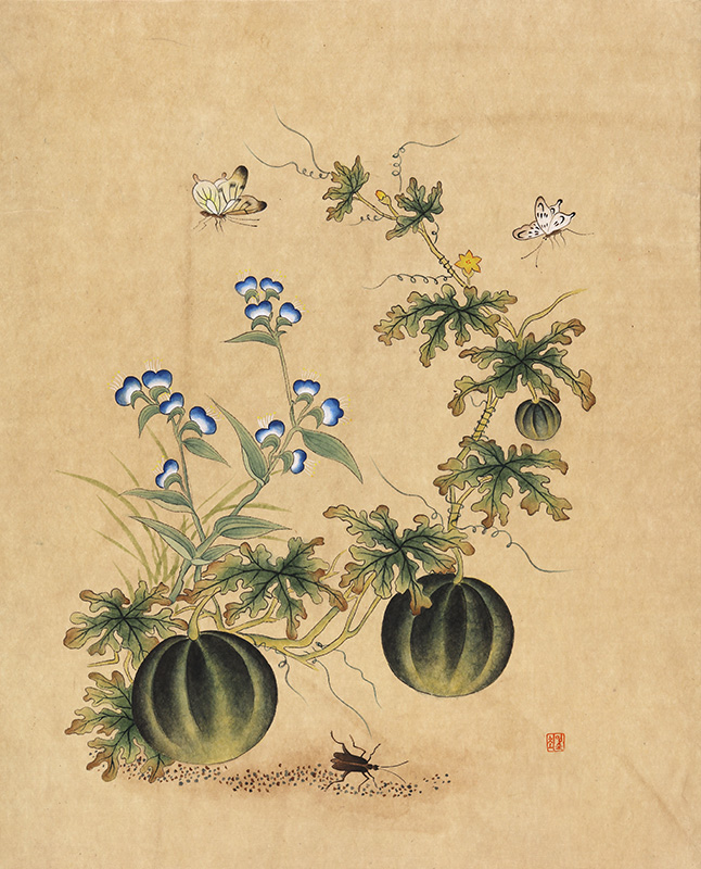 최임숙 - 신사임당 (초충도_수박과 여치)