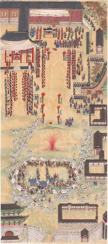 민화가인 - 화성능행도8폭 3 (득중정어사도)