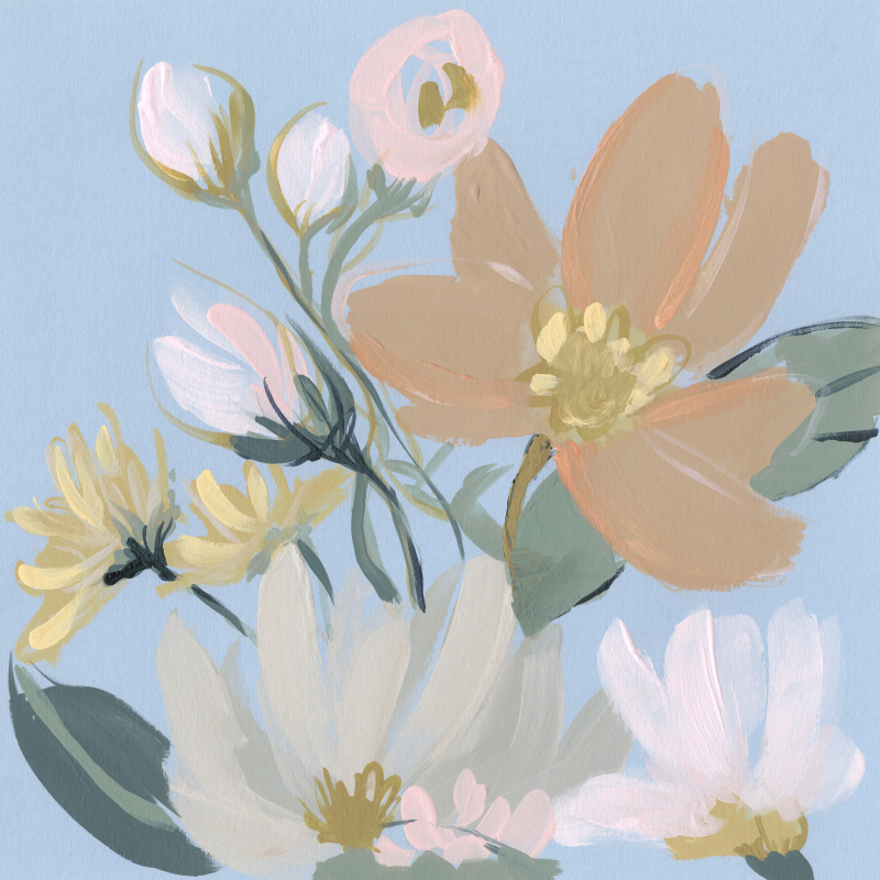 제니퍼 골드버거 - Bouquet on Blue I