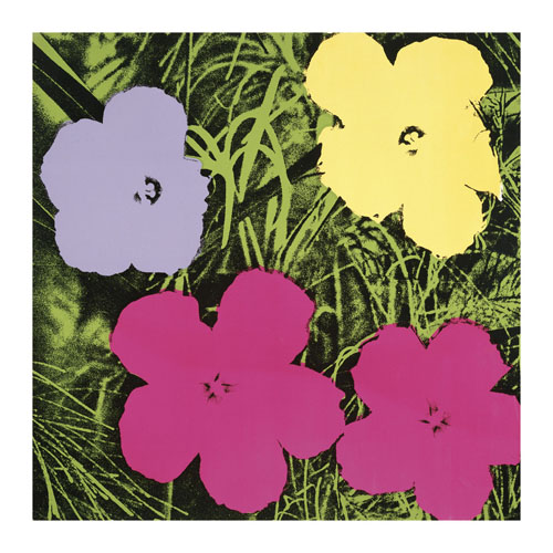 앤디 워홀 - Flowers, 1970 (1 Purple, 1 Yellow, 2 Pink)