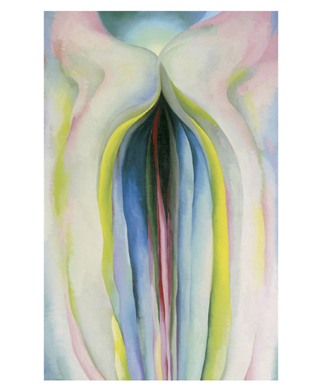 조지아 오키프 - Gray Line with Black, Blue, and Yellow, 1923