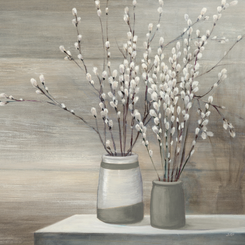 줄리아 퓨린튼 - Pussy Willow Still Life Gray Pots Crop