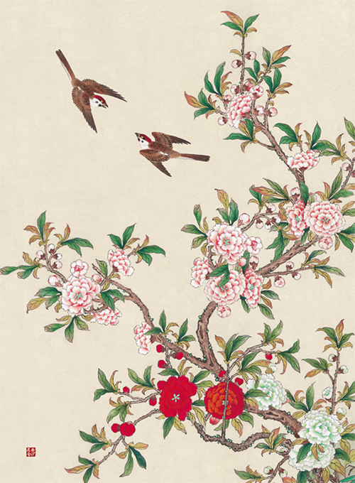 민화가인 - 화조도 1