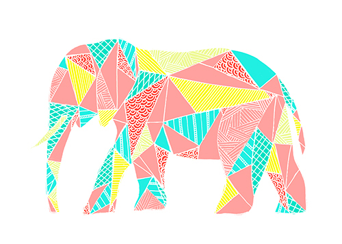 팸 바라체크 - Colorpoly Pastel Elephant