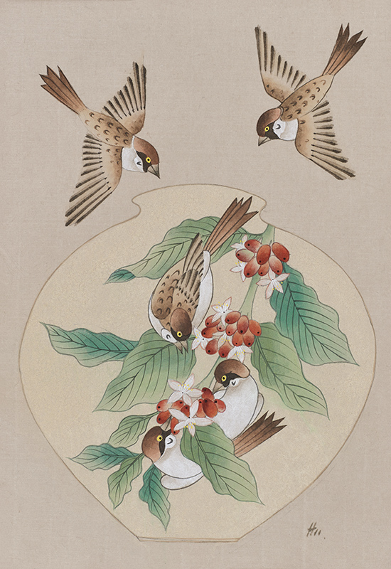 김경희 - 달항아리_친구 (참새)