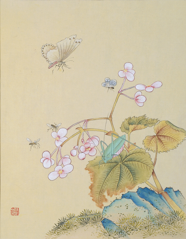 최임숙 - 신사임당 (화조도 12폭 큰나비와 메뚜기)