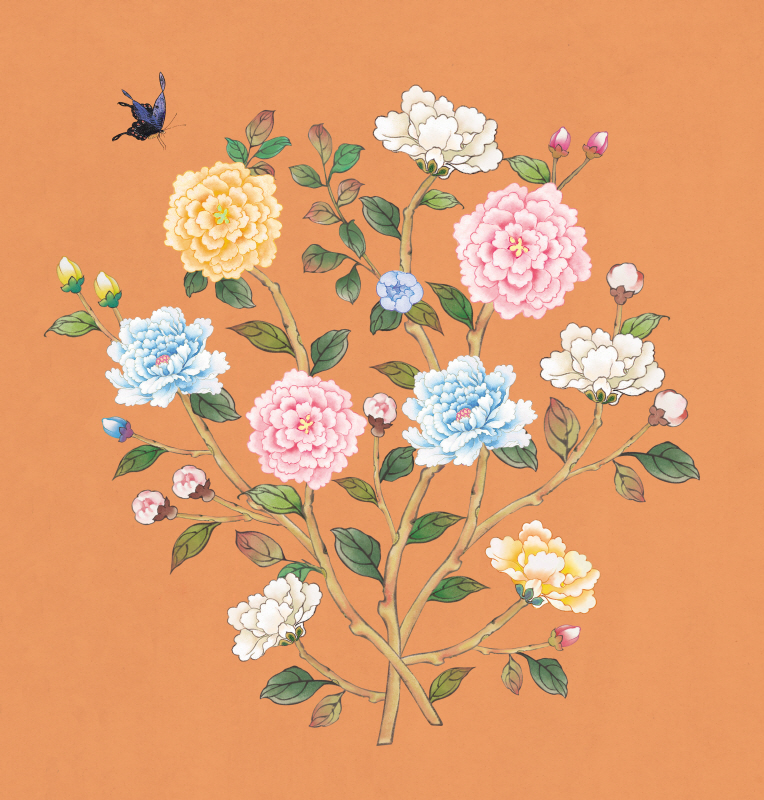 이숙자 - 꽃가지 가을 주황