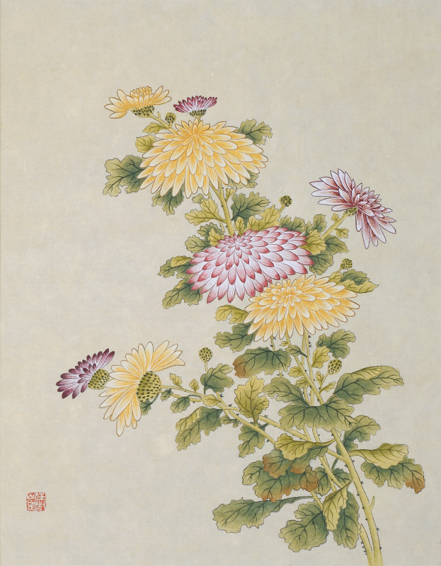 최임숙 - 신사임당 (화조도 12폭 국화)