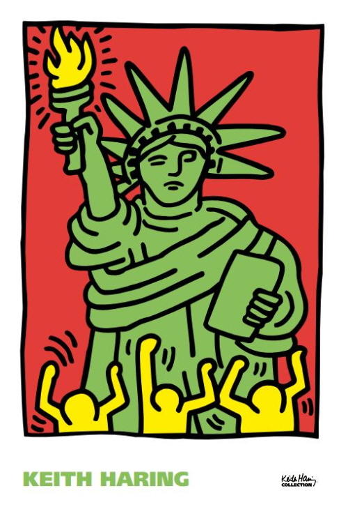 키스해링 - Statue of Liberty, 1986