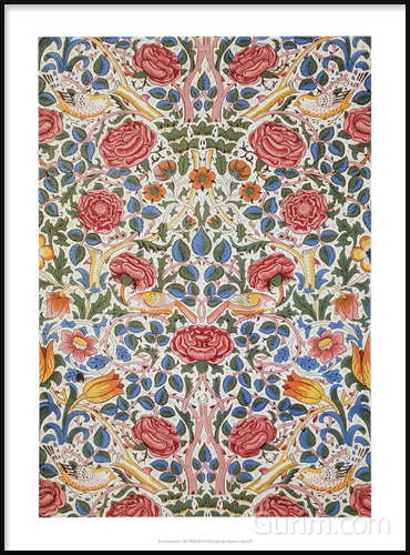 윌리엄 모리스 - Rose furnishing fabric, 1883