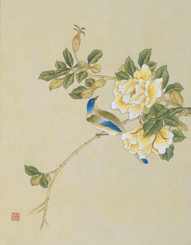 최임숙 - 신사임당 (화조도 12폭 월계화와 새)