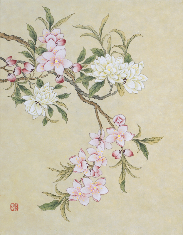 최임숙 - 신사임당 (화조도 12폭 복사꽃)