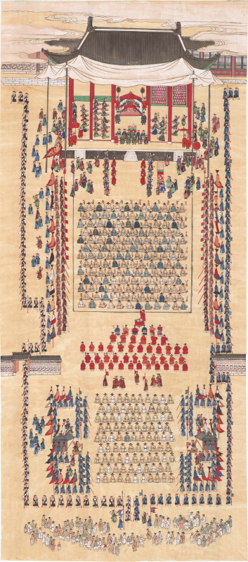 민화가인 - 화성능행도8폭 5 (낙남헌양로연도)