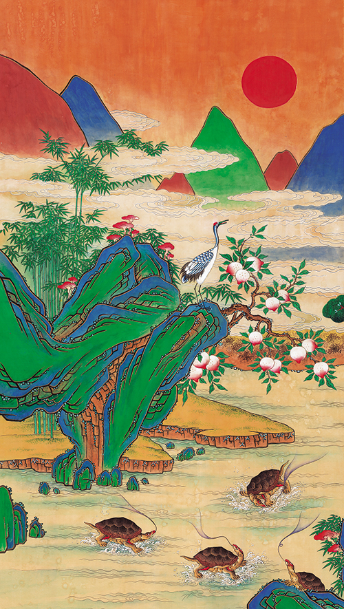 민화가인 - 십장생도 10폭 1