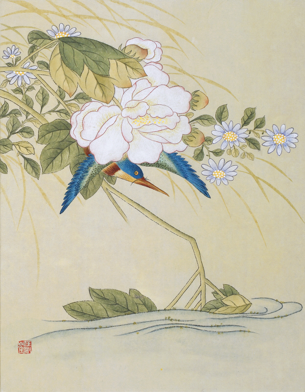 최임숙 - 신사임당 (화조도 12폭 부용꽃과 물총새)