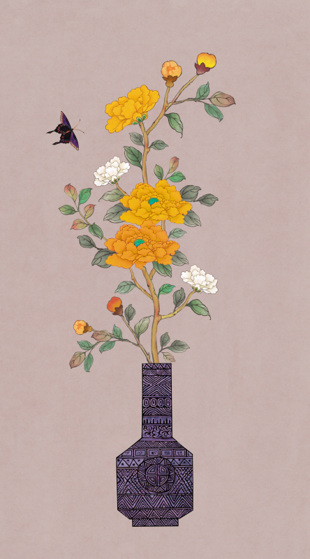 이숙자 - 꽃병 가을 보라