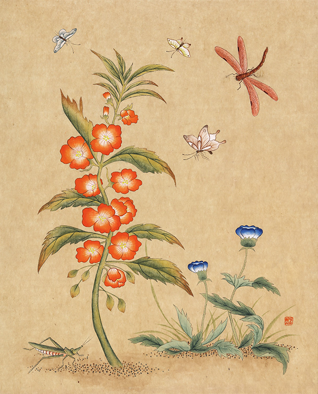 최임숙 - 신사임당 (초충도_봉선화와 잠자리)