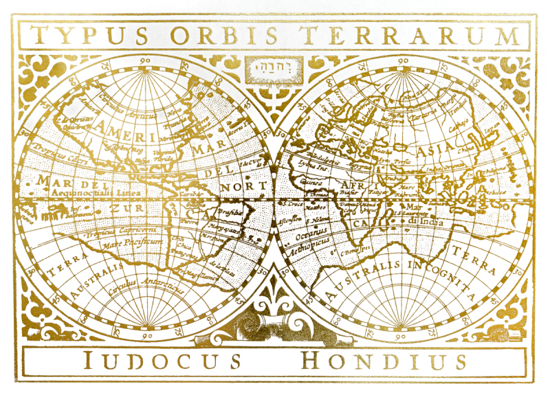 비젼 스튜디오 - UA CH Gold Foil Vintage Map