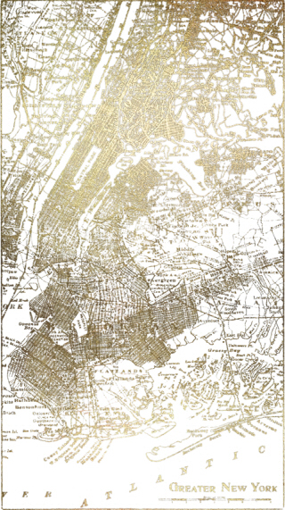 비젼 스튜디오 - Gold Foil City Map New York