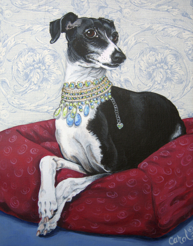 캐롤 딜런 - Italian Greyhound on Red