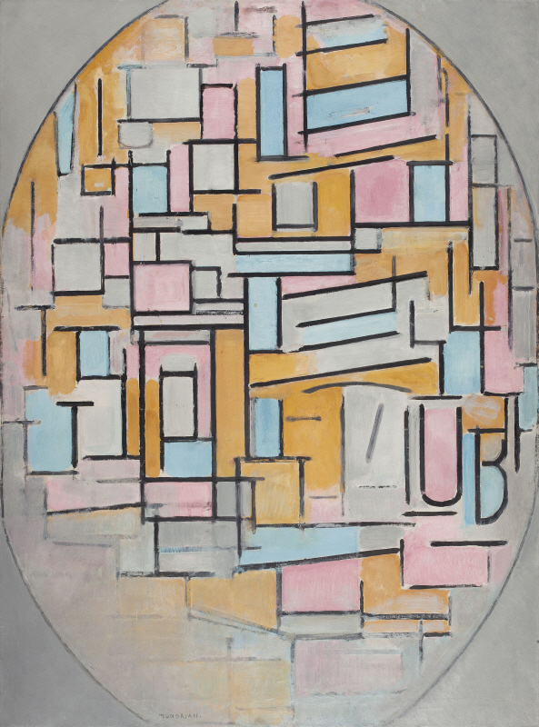 피에트 몬드리안 - Compositie in Ovaal Met Kleurvlakken II , 1914