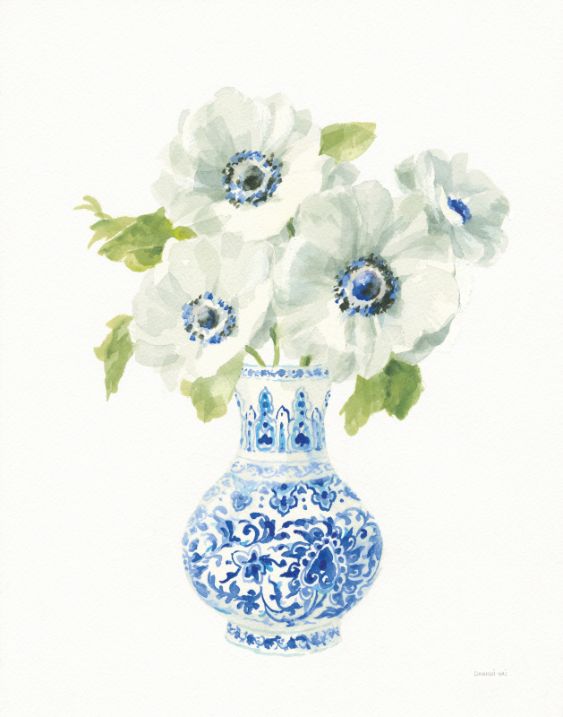 단후이 나이 - Floral Chinoiserie White I
