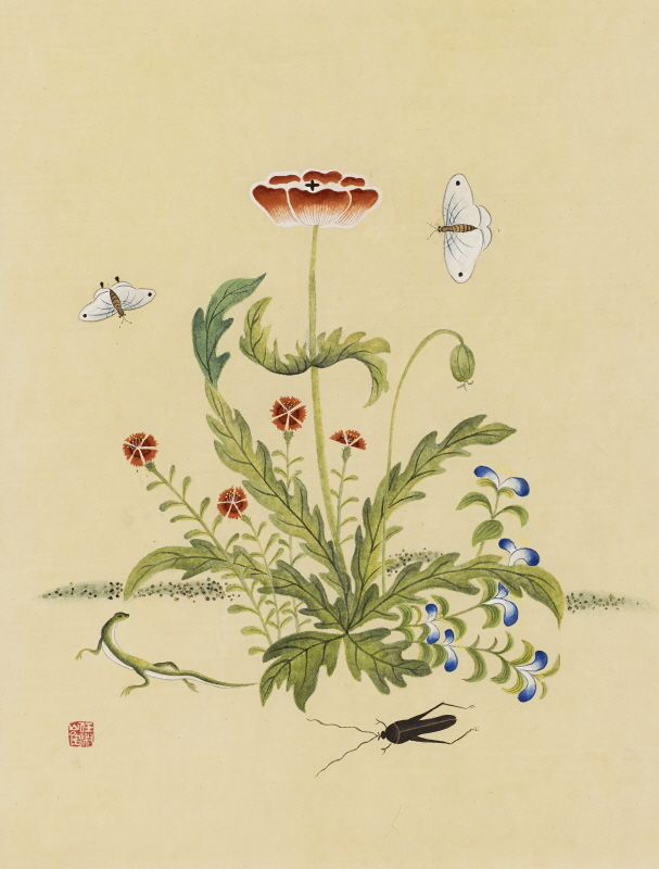 최임숙 - 신사임당 (초충도_양귀비와 도마뱀)